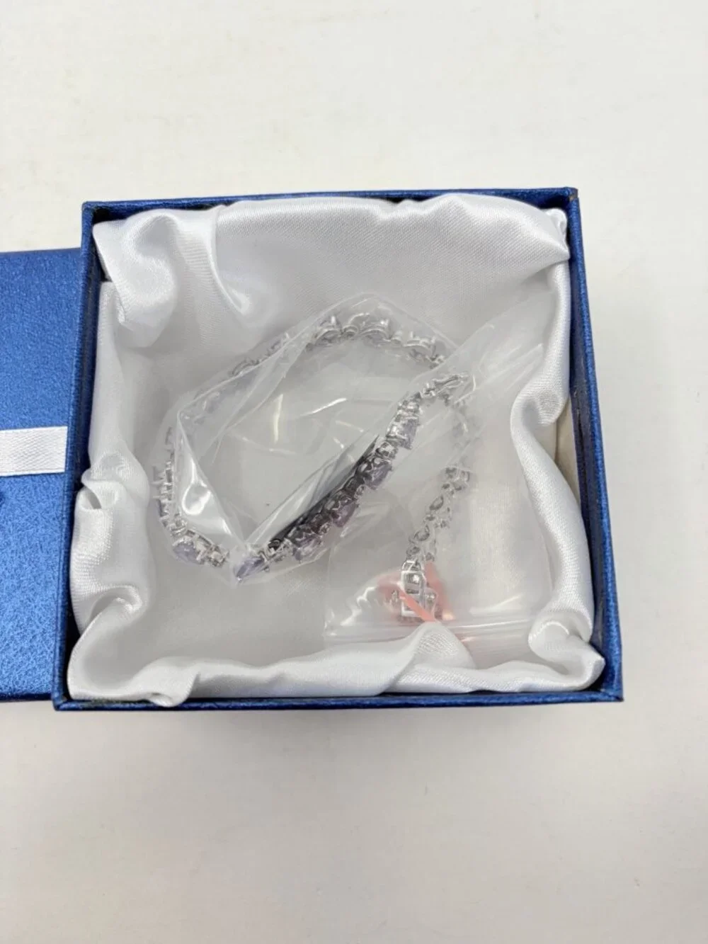 Shop LC Simulated Amethyst Silvertone Tennis Bracelet 8.00 In TGW 8.82 cts. 5590